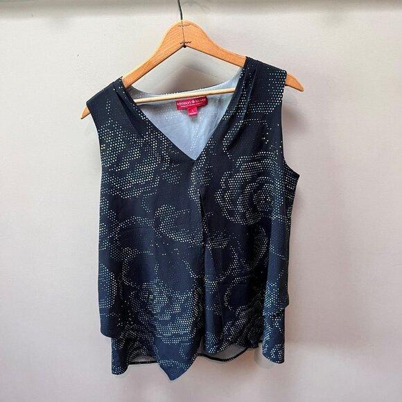 Krimson Klover Dark Navy Sleeveless Top- Size‎ L - Picture 2 of 5